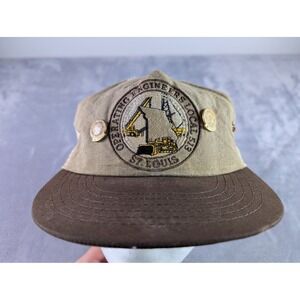 VTG Operating Engineers Local 513 St Louis Trucker Hat Mesh Back Pins Brown USA